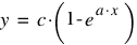 y ~ = ~ c ⋅ (1 - e^{a ⋅ x})